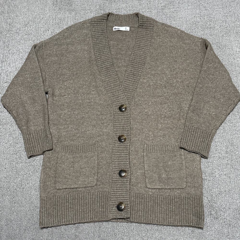 Elodie Women’s Cozy Relaxed Grandpa Patch Pocket Cardigan Size Small